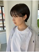 マッシュショート丸みショートボブくびれショート黒髪ショート