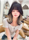 ダブルカラー ブリーチ 名駅 韓国 ボブ 髪質改善 縮毛矯正