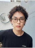 ビジネスでも好印象刈り上げなしショートパーマ原宿メンズ○上野