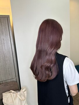 ネウィ 調布(newi) ロングレイヤーカット/美髪スタイル/スモーキーピンク