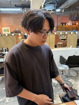 チャプター 問屋町(chapter)&nbsp;波巻きツイストスパイラルパーマメンズカットメンズパーマ眉毛
