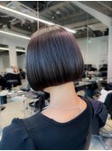 ボブ 切りっぱなし 銀座 ミニボブ ストレート 髪質改善