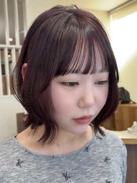 ビュー フクオカ(VIEW FUKUOKA) レイヤーカット/くびれボブ/顔まわり/ピンクブラウン