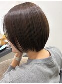 柔らかオリーブブラウン×ボブ