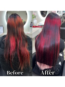 ファボ 心斎橋アメ村店(Fav) 《シールエクステ》　BLAC×RED　marble