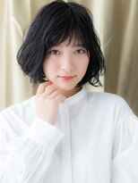 カバーヘア ブリス 川口(COVER HAIR bliss)&nbsp;大人可愛い黒髪ダークアッシュプードルボブパーマX川口20代30代