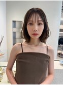 顔周りレイヤーカットべージュカラーくびれレイヤーカット