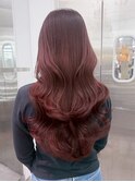 韓国ヘアロング顔周りレイヤーピンクベージュ_ba583922