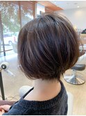 どこから見ても綺麗なシルエットのショートボブスタイル