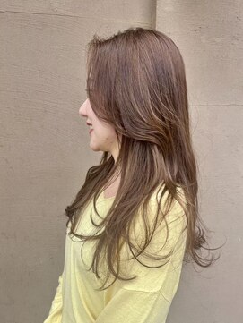 ココカラヘアー プラス(cococara‐hair plus) 韓国風レイヤーカット/オリーブベージュ/前髪/センターパート
