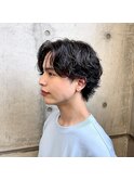 メンズセンターパートウルフスパイラル