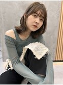 中川 前髪カット顔まわり似合わせ外ハネくびれミディ