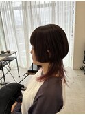 クラゲヘアのウルフボブとブラッドレッドカラー
