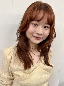 ガーランドギンザ(Garland Ginza) レイヤーカット アプリコットオレンジ ブリーチなしカラー