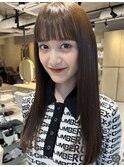 縮毛矯正/髪質改善トリートメント/ミディアムヘア/グレージュ