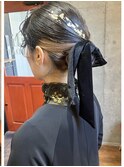 金箔リボン大人きれいヘアアレンジ【LODAT横浜】