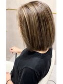 ハイライトショートヘアダブルカラーアディクシーカラー