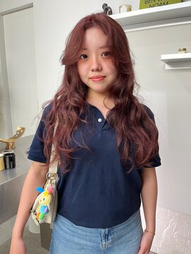 ステン(sten) ハイトーンロング/ピンクブラウン/中明度カラー