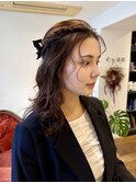 【cyan】くるくるふわっとハーフアップスタイル