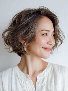 クラゲヘアー/小顔/ココアベージュ/オリーブグレー/川西