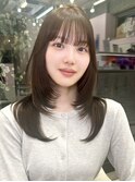 韓国レイヤー×似合わせ顔周りカット×チェリーブラウン/新宿n