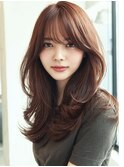 ハッシュカットミディアムレイヤーシャギー韓国ヘア