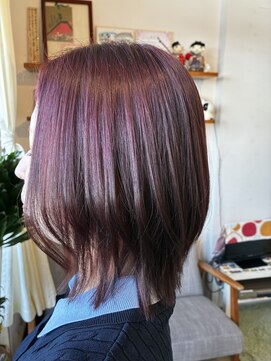 小さな美容室 ハナ(hana) セルフカラーからの赤み系艶感カラー♪