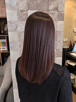 エイム ヘア デザイン 町田店(eim hair design)&nbsp;ピンクブラウンで魅せる!うる艶ストレートロング/ほんのりピンク