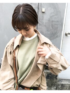 ケンジ ツルヤチョウ(KENJE tsuruyacho) 透け感マニッシュショート×グレージュ（横浜/鶴屋町）