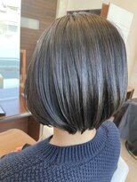 アチーブ ヘア デザイン(achieve hair design) 伸ばしかけまるみショートボブ 黒髪暗髪透明感寒色カラー