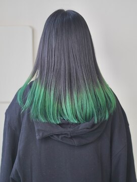 スパ ヘアーデザイン(SPA hair design) グリーングラデーションカラー