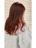 20代30代大人かわいいインナカラーレッド