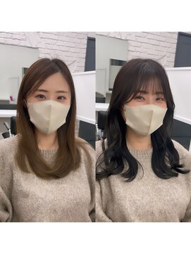 リアン バイ キートス(Lien by kiitos) 顔まわり小顔レイヤーシャギー韓国風大人可愛いグレージュ