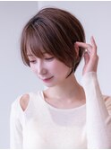 大人かわいい前髪セシルカットココアブラウンフリンジウェーブ
