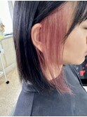 インナーカラー×ピンクベージュ