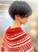 【morio】ショート　女子　黒髪　ツーブロック♪