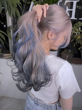 イエナ 渋谷(IENA) ブルーグラデーションデザインカラーケアブリーチダブルカラー