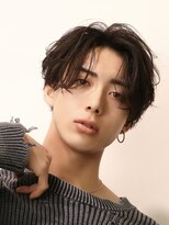 オーシャントーキョー 心斎橋(OCEAN TOKYO WEST)&nbsp;メンズヘアセンターパート毛流れパーマ黒髪ナチュラル