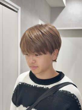 メレ 仙台(Mele) ブリーチカラーブラウンベージュシースルーラウンドマッシュ