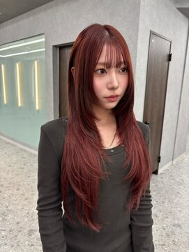 ボタン ハカタ(VOTAN hakata) 市野瀬裕奈/博多韓国ヘア/ワインレッド/レイヤーカット/暗め