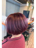 エルメ バイ アンフィー(Elme by anphi)&nbsp;【Elme　野呂】大人可愛いショートボブ×艶感ボルドーカラー