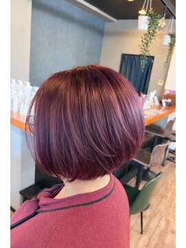 エルメ バイ アンフィー(Elme by anphi) 【Elme　野呂】大人可愛いショートボブ×艶感ボルドーカラー