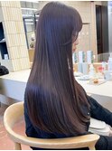 自然な縮毛矯正レイヤーカットブリーチなしダブルカラー春カラー