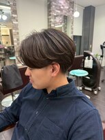 ヘアーメイク ロージー 北18条店(HAIR MAKE ROSY) かき上げヘア七三ヘアツーブロックメンズ波巻きスパイラルパーマ