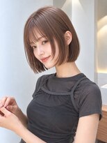 フォト 新宿三丁目(foto) 地毛風縮毛矯正韓国風顔まわりレイヤー小顔ボブ切りっぱなしボブ