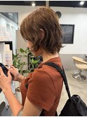 ボブウルフパーマニュアンスパーマくせ毛風パーマ登戸向ヶ丘遊園
