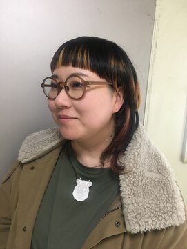 ピエドプールポッシュ(PiED DE POULE POCHE) アシンメトリーマッシュ×ポイントカラー