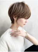 大人可愛い20代30代40代50代小顔ショートボブ丸みショートくびれ