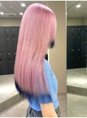 4623艶髪ベビーピンクヘルシースタイル韓国ヘアホワイトピンク