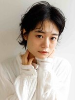 スクエアウーノ 博多(SQUARE＊UNO HAKATA)&nbsp;ショートボブ　ニュアンスパーマ　産毛アレンジ　黒髪